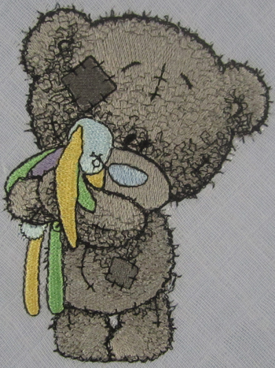 Napkins embroidered with tatty teddy design
